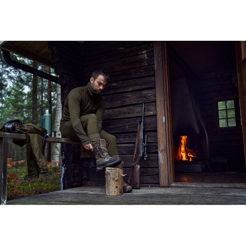 Ισοθερμική μπλούζα μακρυμάνικη Harkila με φερμουάρ Base Warm Willow Green/Shadow Brown