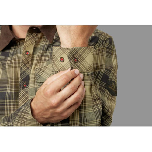 Flannel shirt check Harkila Driven Hunt Light Teak