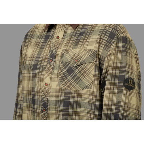 Flannel shirt check Harkila Driven Hunt Light Teak